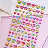 Colorful Glitter Heart Stars Crystal Drop 3D Stickers Scrapbooking DIY Journal Stationery Sticker Sheet Decor Gift