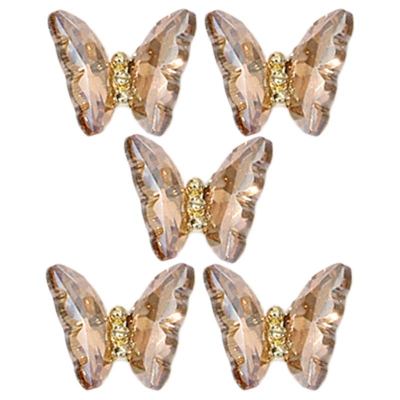 1Bag 3D Nail Charms Butterfly Shaped Nail Rhinestones for Women Elegant DIY Nails Art Decoration Accessories