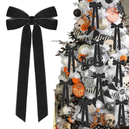 12Pcs Christmas Velvet Bows Rustic Vintage Velvet Ribbon Bows for DIY Crafts Gift Wrapping Tree Garland Wreath Xmas Decoration