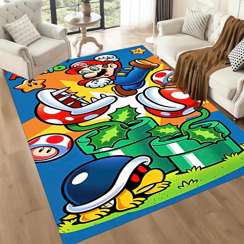Super Mario Pattern Square Rugs Are a Great Choice for Living Rooms, Bedrooms, Home Décor, and As Gifts.