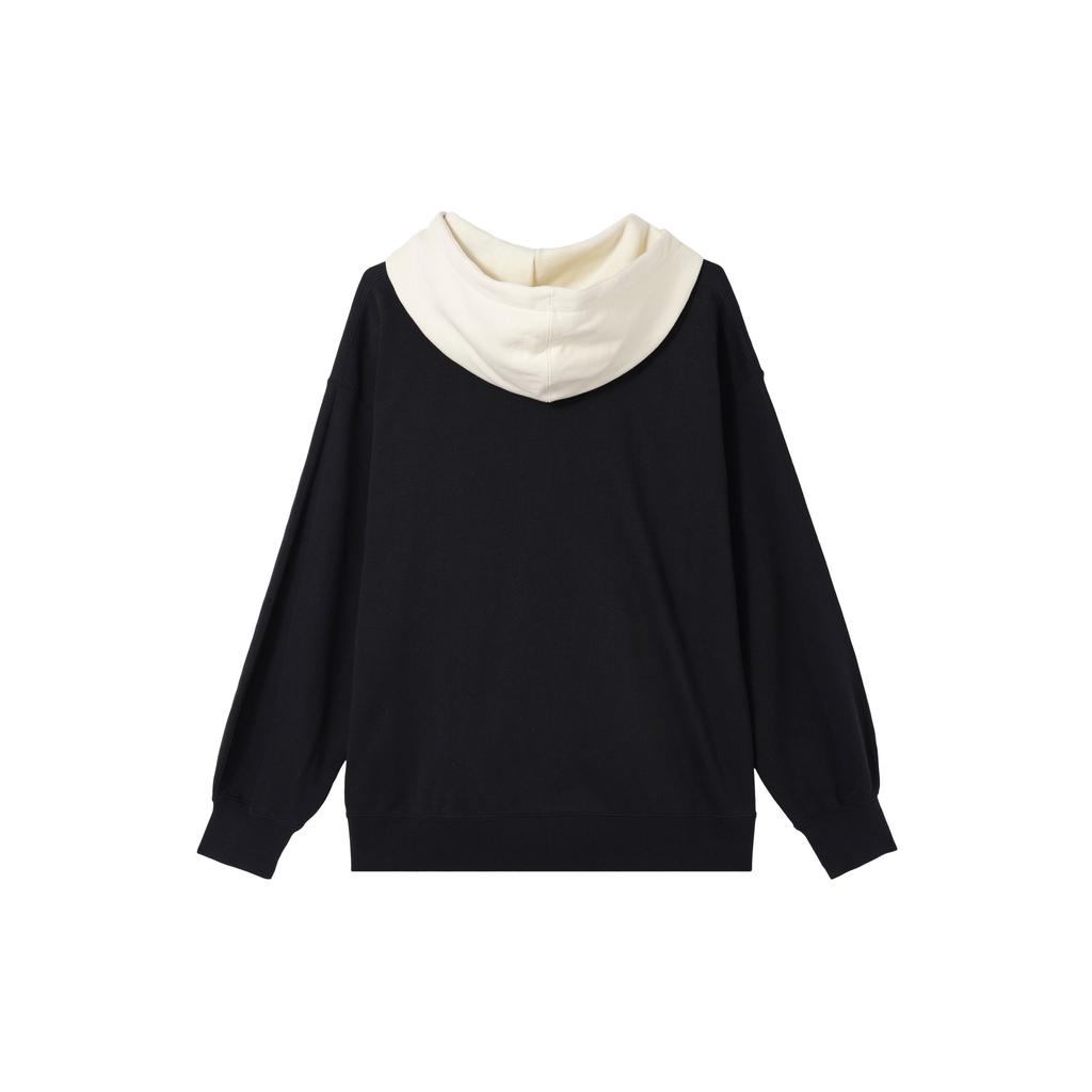 Jordan Flight Logo Printed Drawstring Hooded Fleece Long Sleeve Sweatshirt Women Sweatshirt Black FB7657-010