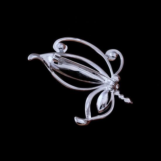Butterfly Brooch Dazzling Rhinestone Inlay Zinc Alloy Pin Suits Coats Sweaters Scarves Badge Outfit Accessory
