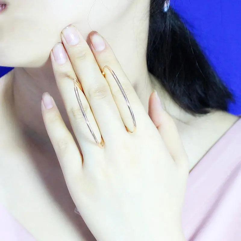 Purple Gold-Plated Rose Gold Earrings Fashion Personality Luxury Exaggerated Gold Circle Earrings Earrings