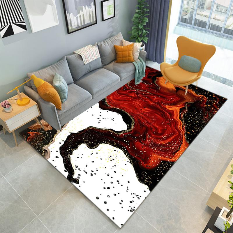 1 Stück Teppich mit Marmorstruktur für Wohnzimmer, Schlafzimmer, Heim-Sofa-Dekoration, rutschfeste Bodenmatte