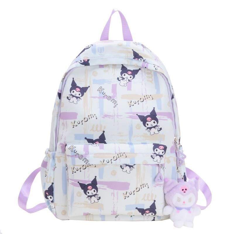 Stylish And Trendy Large Capacity Backpack For Middle School Students In Green Grey Purple And Pink