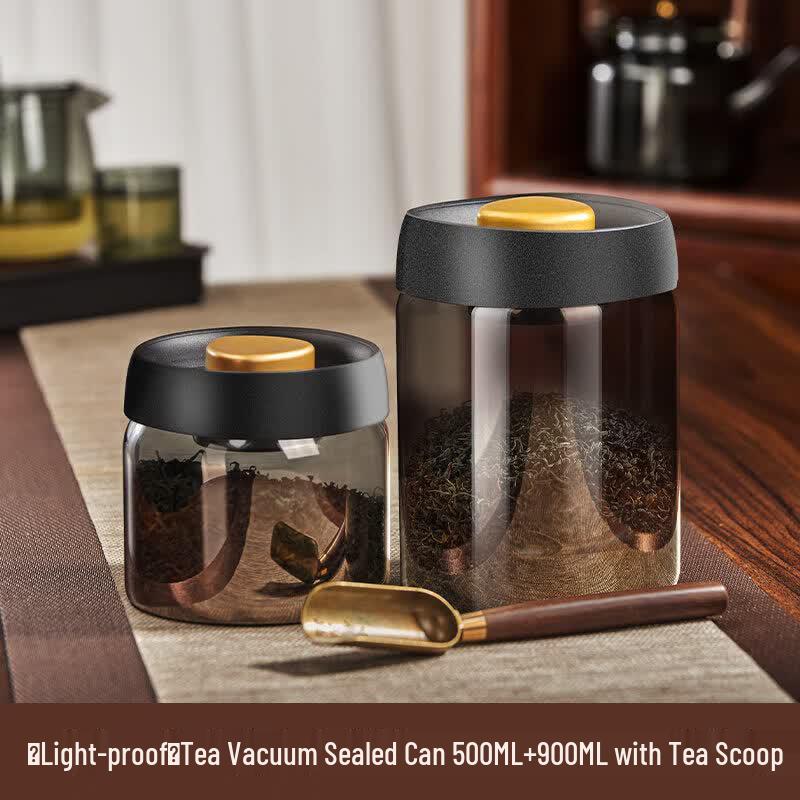 Premium Opaque Vacuum Sealed Glass Tea Canister