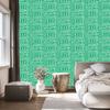 Polynesian Geometric Pattern Wallpaper Sea and Mint 50x1000