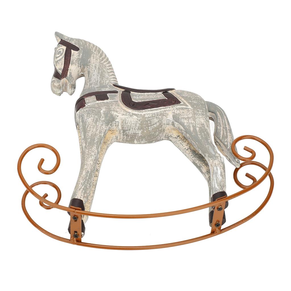 Rocking Horse Ornament Vintage Decorative Table Decoration Resin Iron Bookshelf Decor
