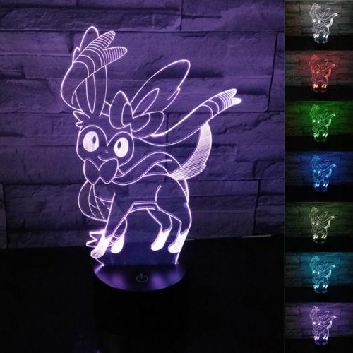 

Go New 3d Sylveon Night Light 7 Color Change Led Desk Table Lamp Xmas