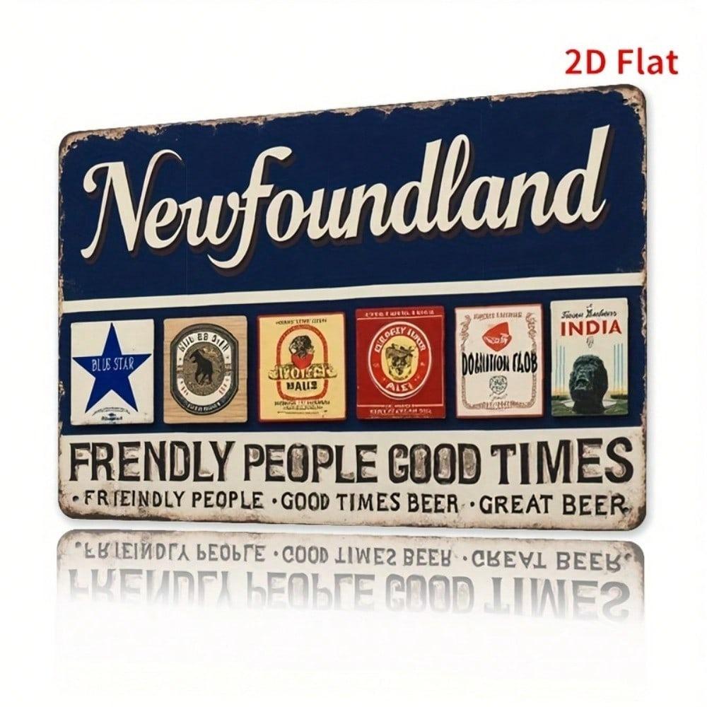 Newfoundland Retro Beer Tin Sign Vintage Metal Wall Art 20x30 Inch Man Cave Pub Cafe Decor