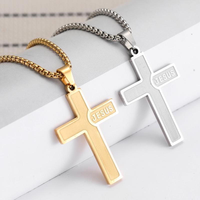 Hot-Selling Women's Titanium Steel Cross Pendant Snake Chain Necklace - Non-Fading Stainless Steel Jewelry