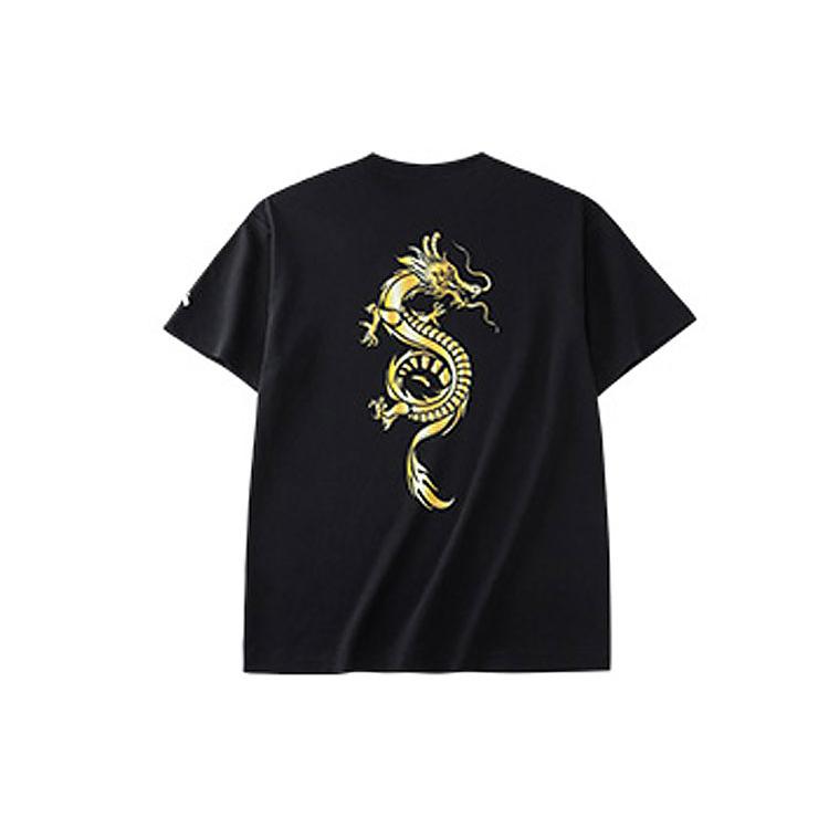 ANTA T Shirts Unisex Black Crew Neck Moderate Straight Fit 962228189-3 XS