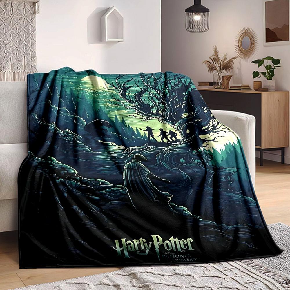 1pc Harry Potter Flannel Throw Blanket - HD Printed Lightweight Soft Warm All-Season Blanket for Sofa, Bed, Travel, Camping 102