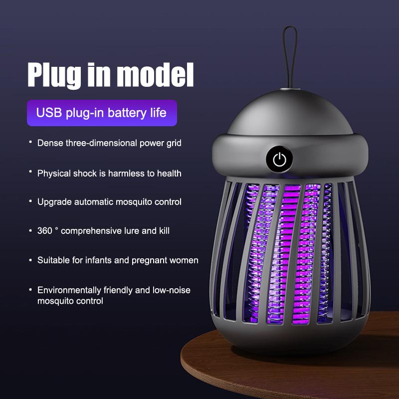 

Портативная лампа-уничтожитель комаров, перезаряжаемая через USB, ловушка для мух, кемпинговый фонарь, подвесная лампа-репеллент от насекомых для улицы, ночник