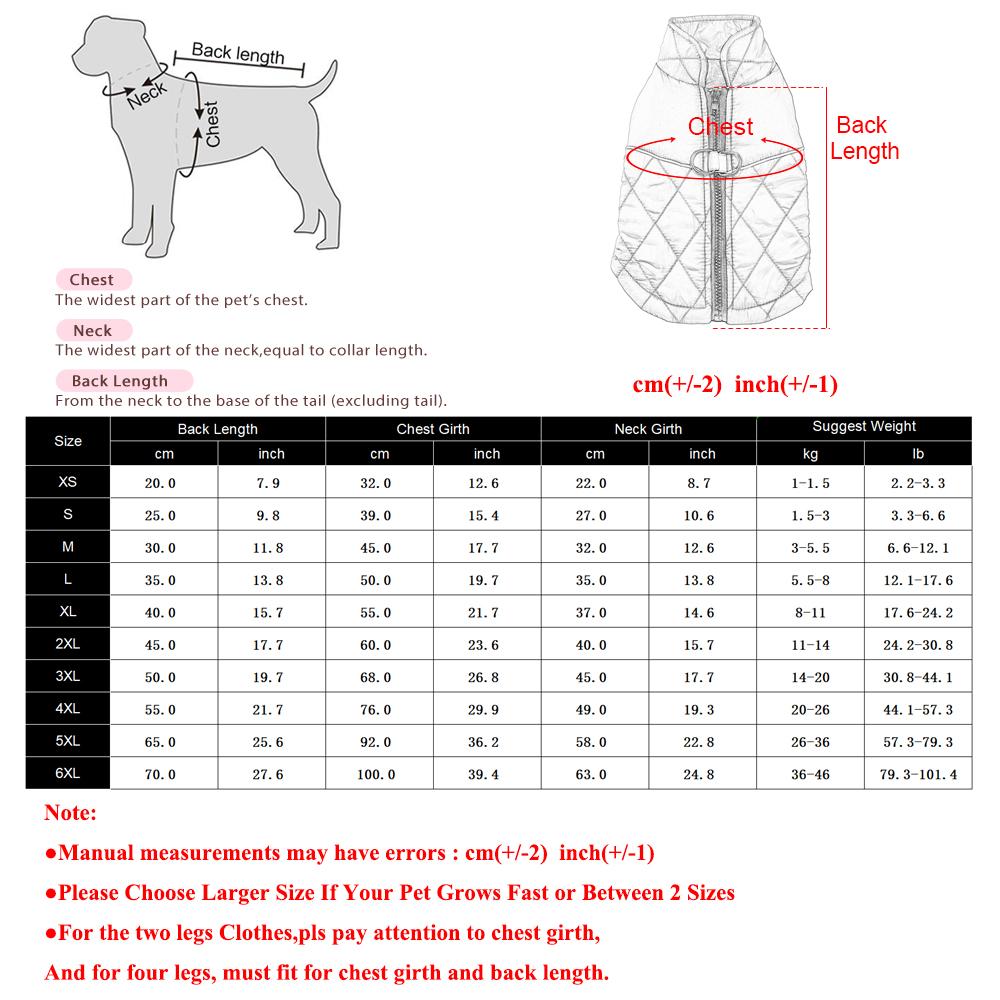Winter Warm Pet Dog Jacket Reflective Waterproof Clothes For Small Big Dogs Cat Coat Golden Retriever Vest Overalls Pug Outfits