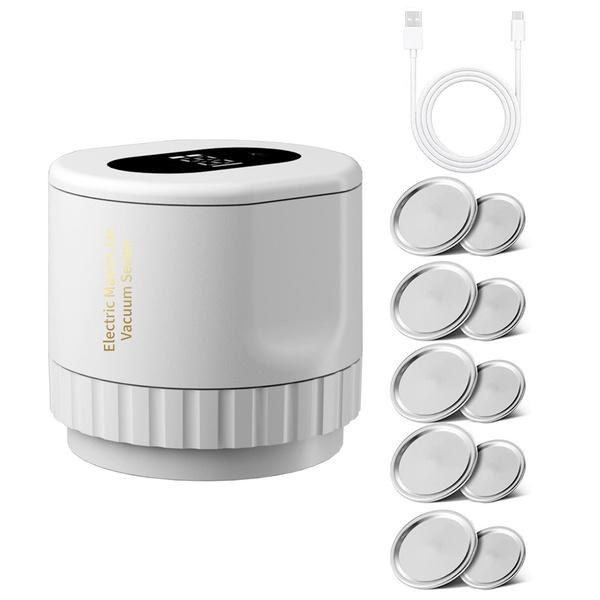 

Електричний набір для вакуумного запаювання банок Mason Бездротовий автоматичний набір для запаювання банок для зберігання харчових продуктів і ферментації з широким горлом і кришками для банок Mason