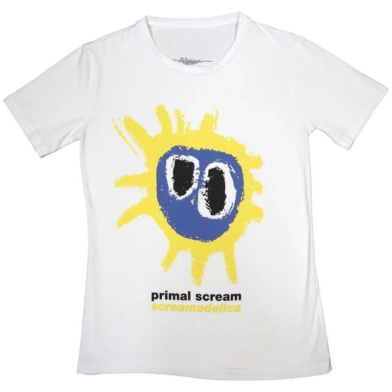 1984 British Acid Rock Primal Scream Original Call Band American Casual Red Short Sleeve T-Shirt Uninhibited Streets Literary