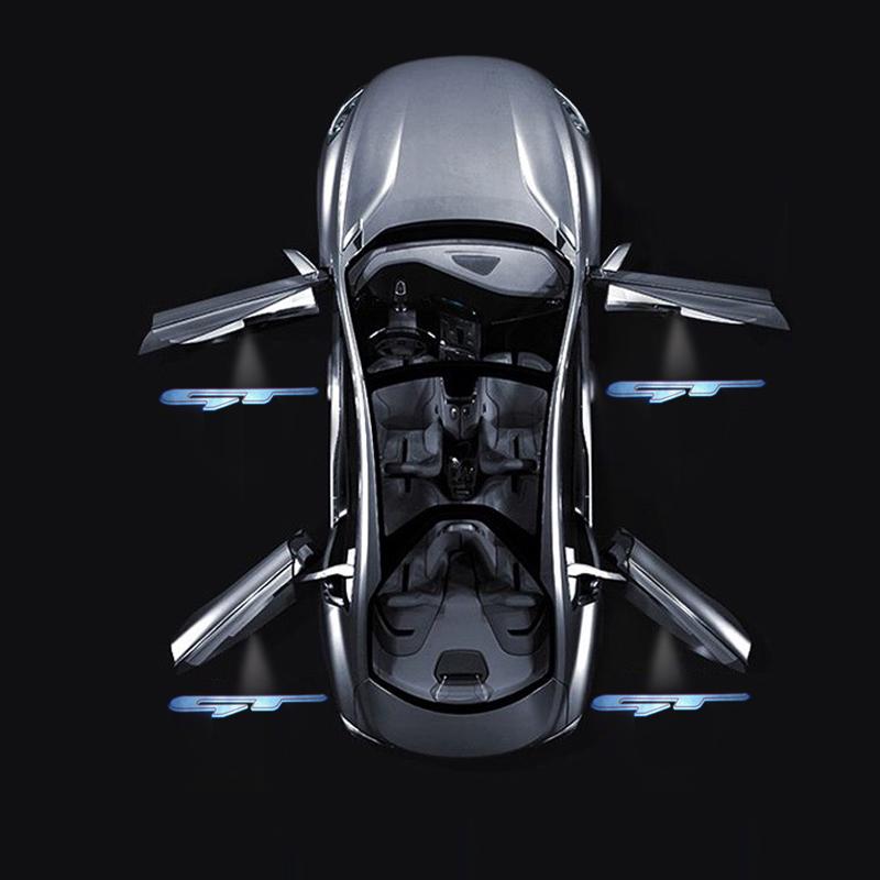 AABIZ1 1PCS For GT Hyundai Kia Ceed Forte RIO STINGER Seltos K3 K5 Sorento Logo Led Car Door Welcome Lights Laser Projector Decor Lamp
