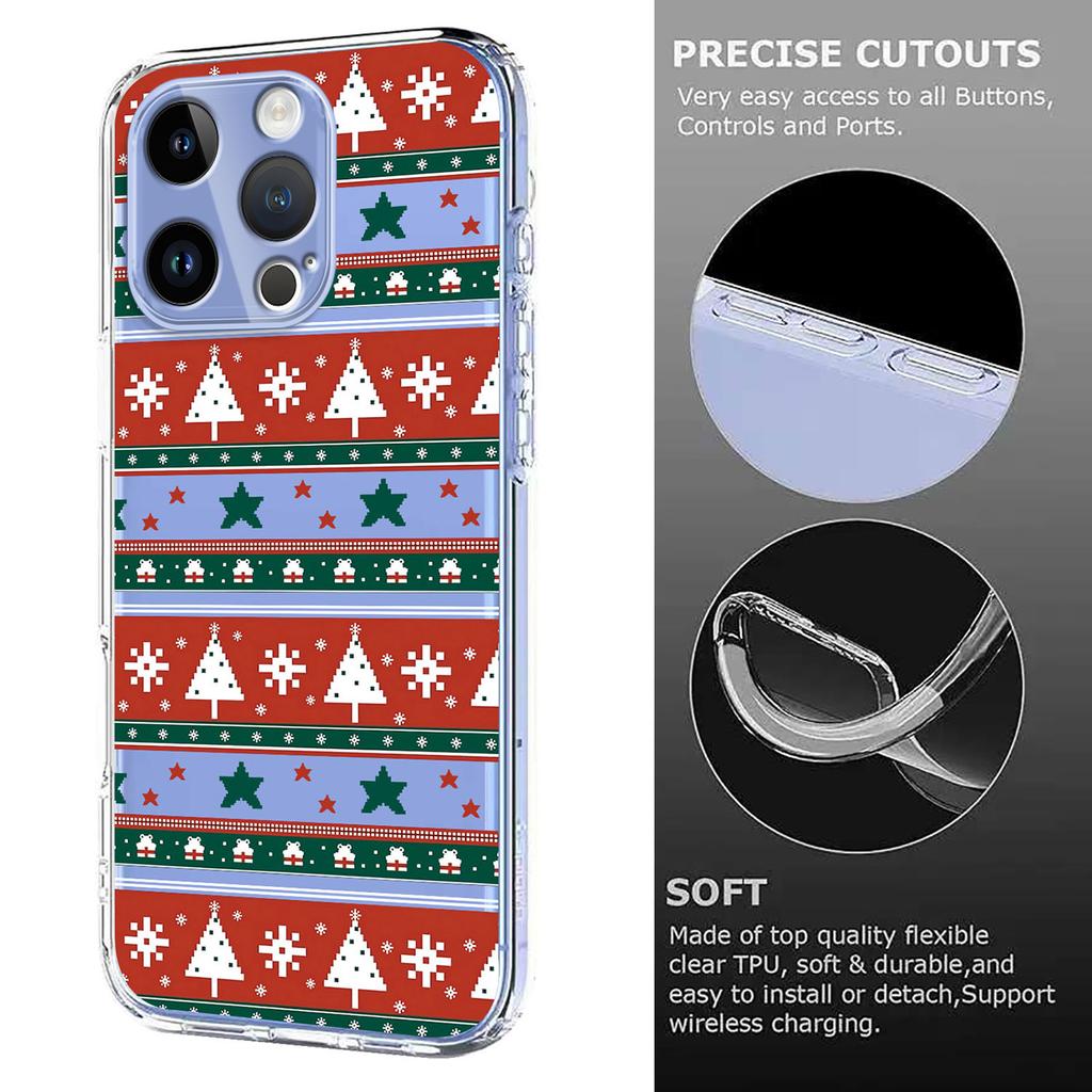 For iPhone 13 Pro Max 6.7 inch Case Christmas Themed Pattern Printing TPU Phone Back Cover
