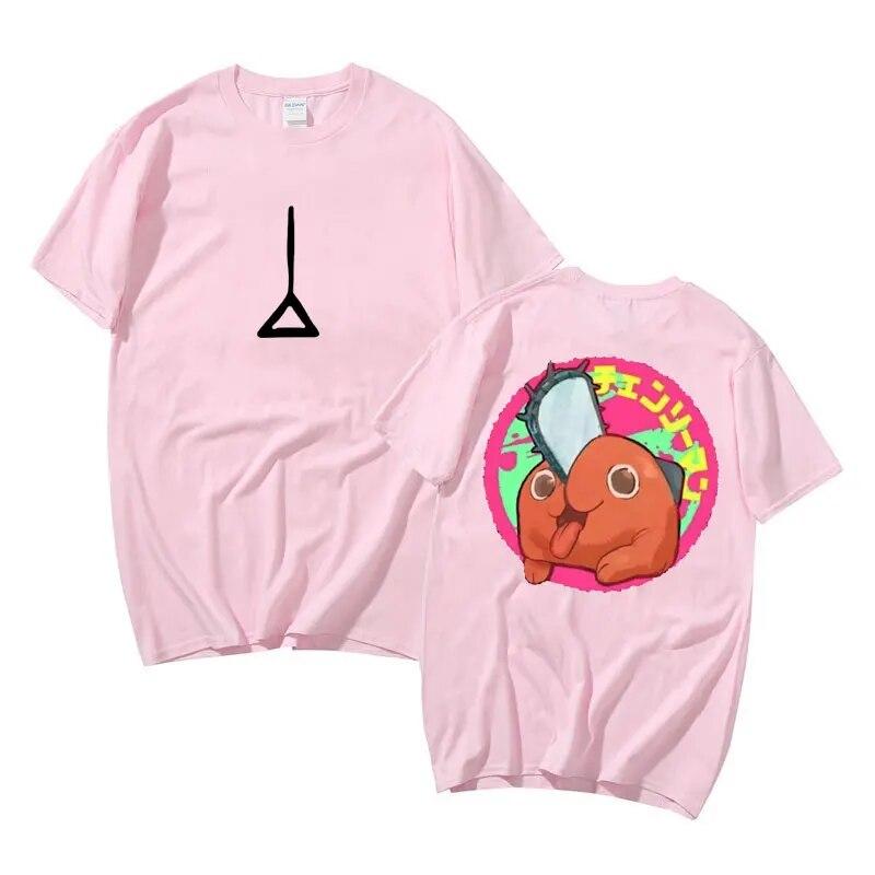 Anime Chainsaw Unisex Denji Pochita Double Sided Print T Shirt Unisex Funny Cartoon T-shirt Unisex Women Fashion Unisexga Cotton Tee Shirt