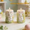Non-Stick Cylinder Silicone Mold Cartoon Gypsum Mold Cute Rabbit Candle Mold  Candle Making
