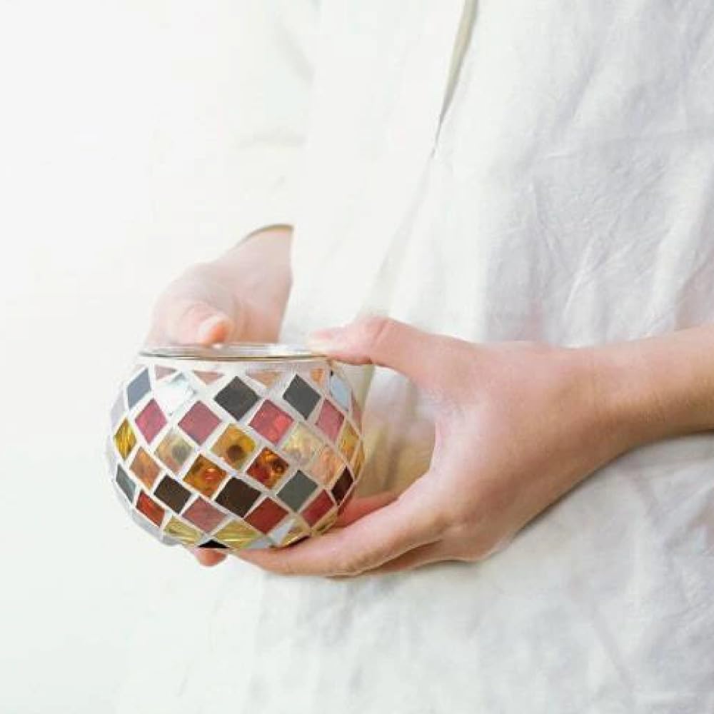 Stylowa mozaika szklana Kaleido okrągła kwiat rozmiar mała doniczka, czarna, 2,5,