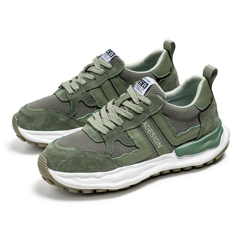 

Мужская противоскользящая износостойкая модная повседневная и спортивная обувь с сеткой, кроссовки для бега, обувь для папы, повседневная обувь для доски 44 зелёный