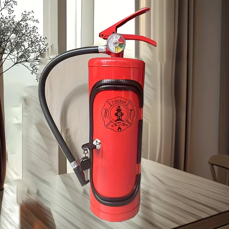 

Винтажный огнетушитель, декоративный контейнер для хранения, большая вместимость, металлический держатель для вина и шампанского с откидной крышкой, ретро декор для домашнего бара, подарок для папы красный