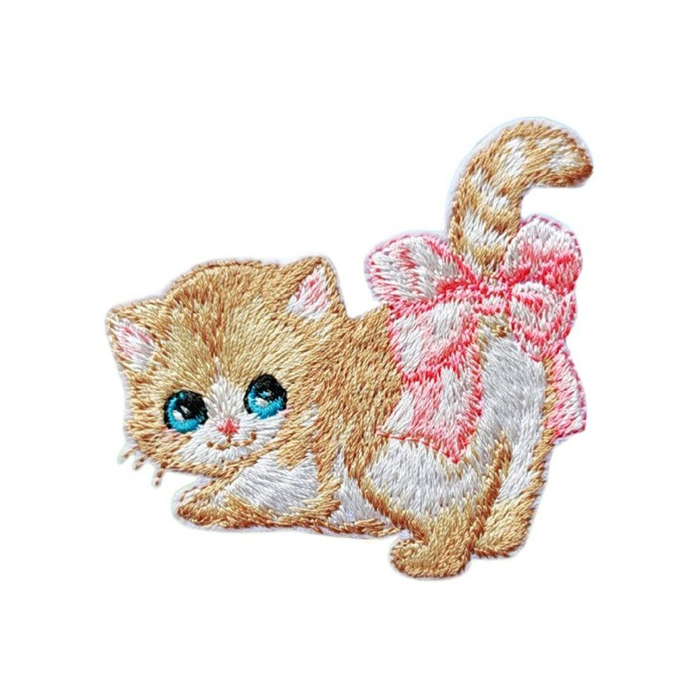 DIY Clothing Patch Clothes Stickers Clothes Appliques Cartoon Cat Embroidered Patch  Sewing