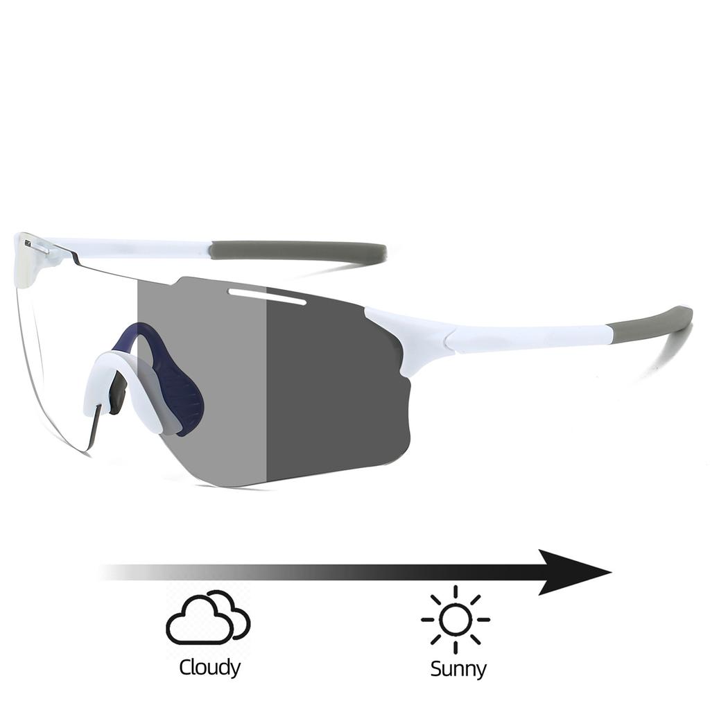 Rimless Photochromic Sports Goggle Men Fashion Professional Cycling Sunglasses Women Trendy Outdoor Protective Shades
