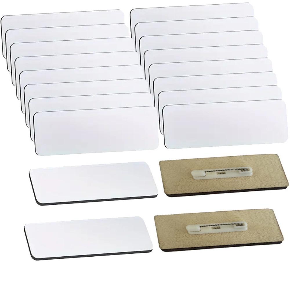 10pcs/set Pins ID Name Badge DIY Sublimation Name Tag Simple Blank Wooden Brooch Students