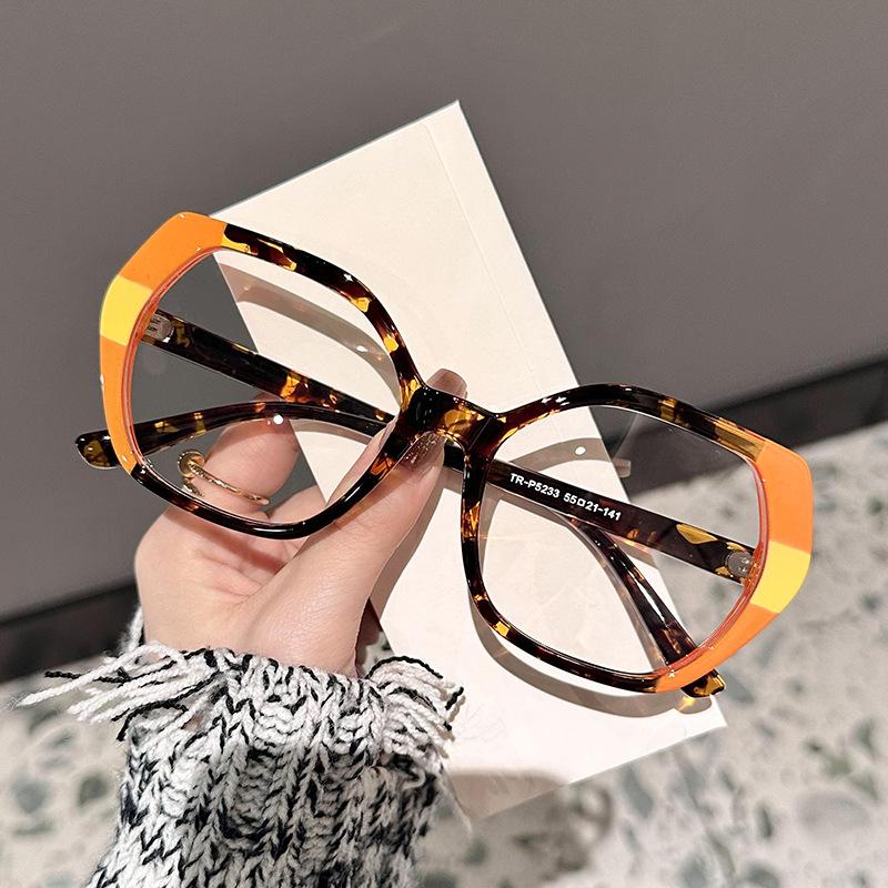 Popular Vintage Anti Blue Light Optical Big Glasses Women Luxury Brand Designer Myopia Prescription Colorful Eyewear  Frame
