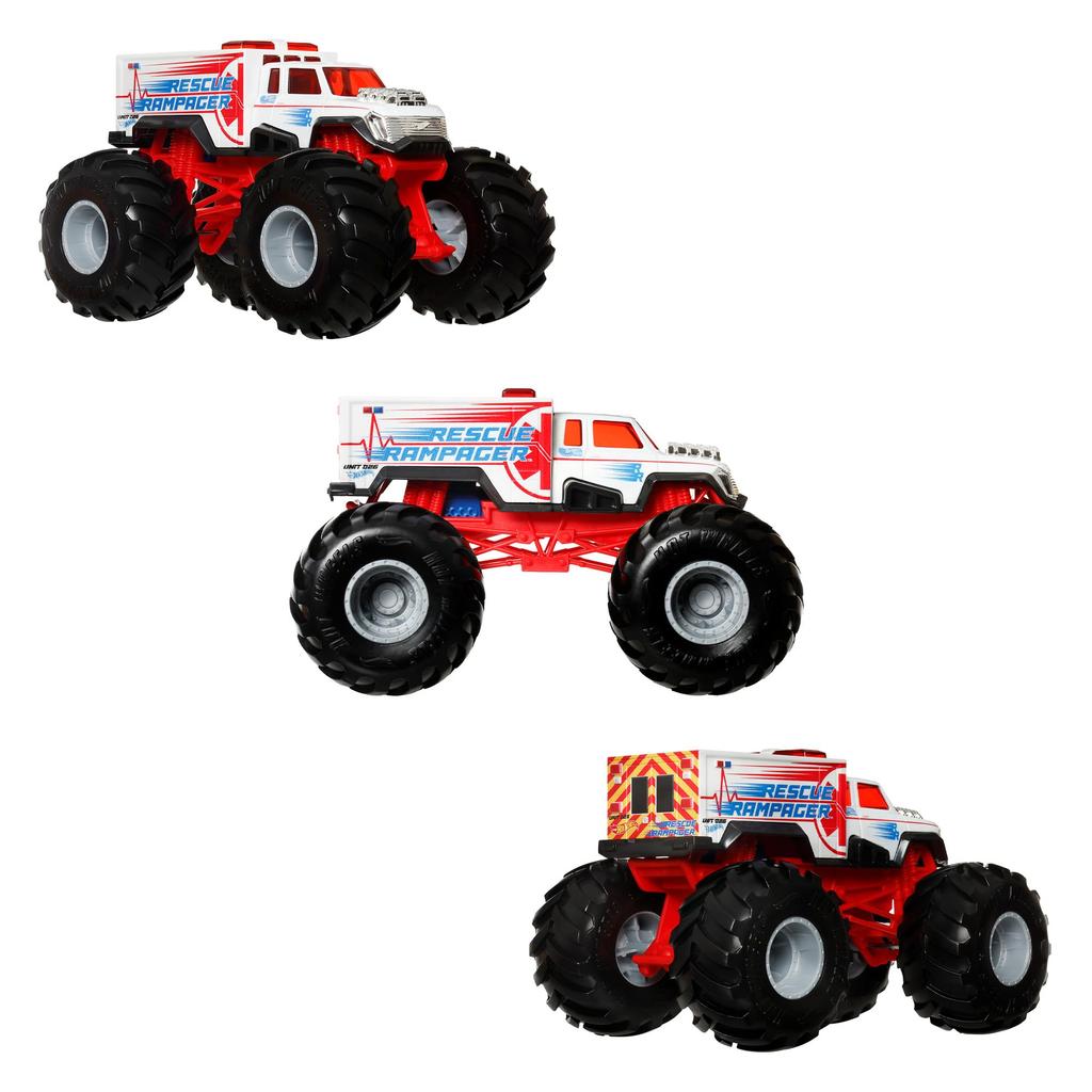 Hot Wheels Monster Truck Big Size Assortment Vehicle Toys Scale Diecast Cars Box Set 124 4-Pack (Ages 3+) Multi-Color FYJ83-989B