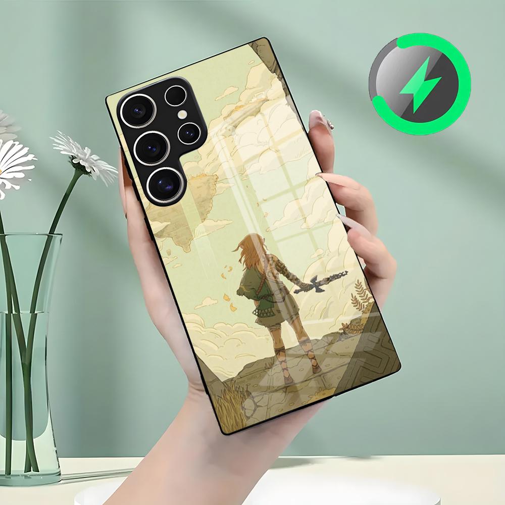 

Zel-da-ES Phone Case For Samsung S26 S25 S24 S23 S22 S21 S20 Edge Ultra Plus FE For Magsafe Glass Case Galaxy S25 Plus
