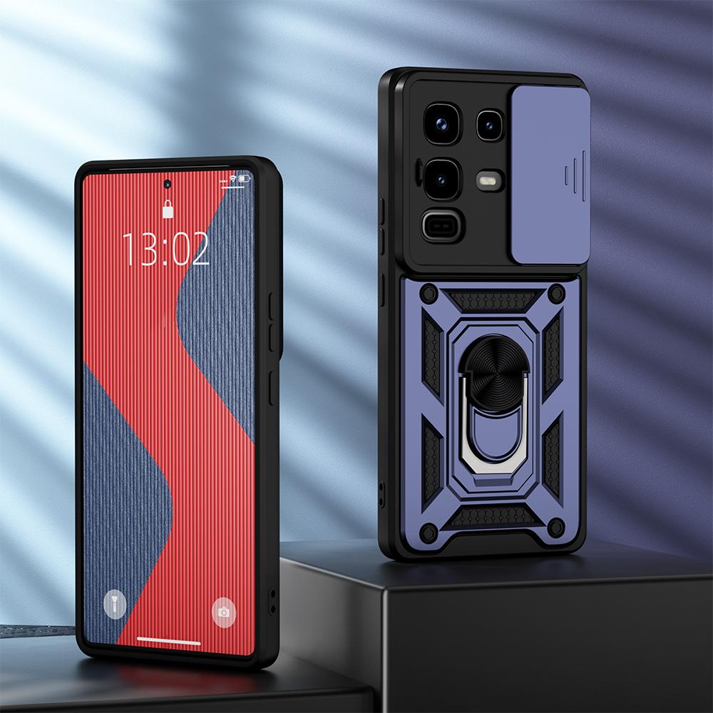KEYSION Shockproof Case for Infinix Note 50 Pro+ 50S 50X 5G Slide Camera Protection Ring Phone Cover for Infinix Note 50 Pro 4G
