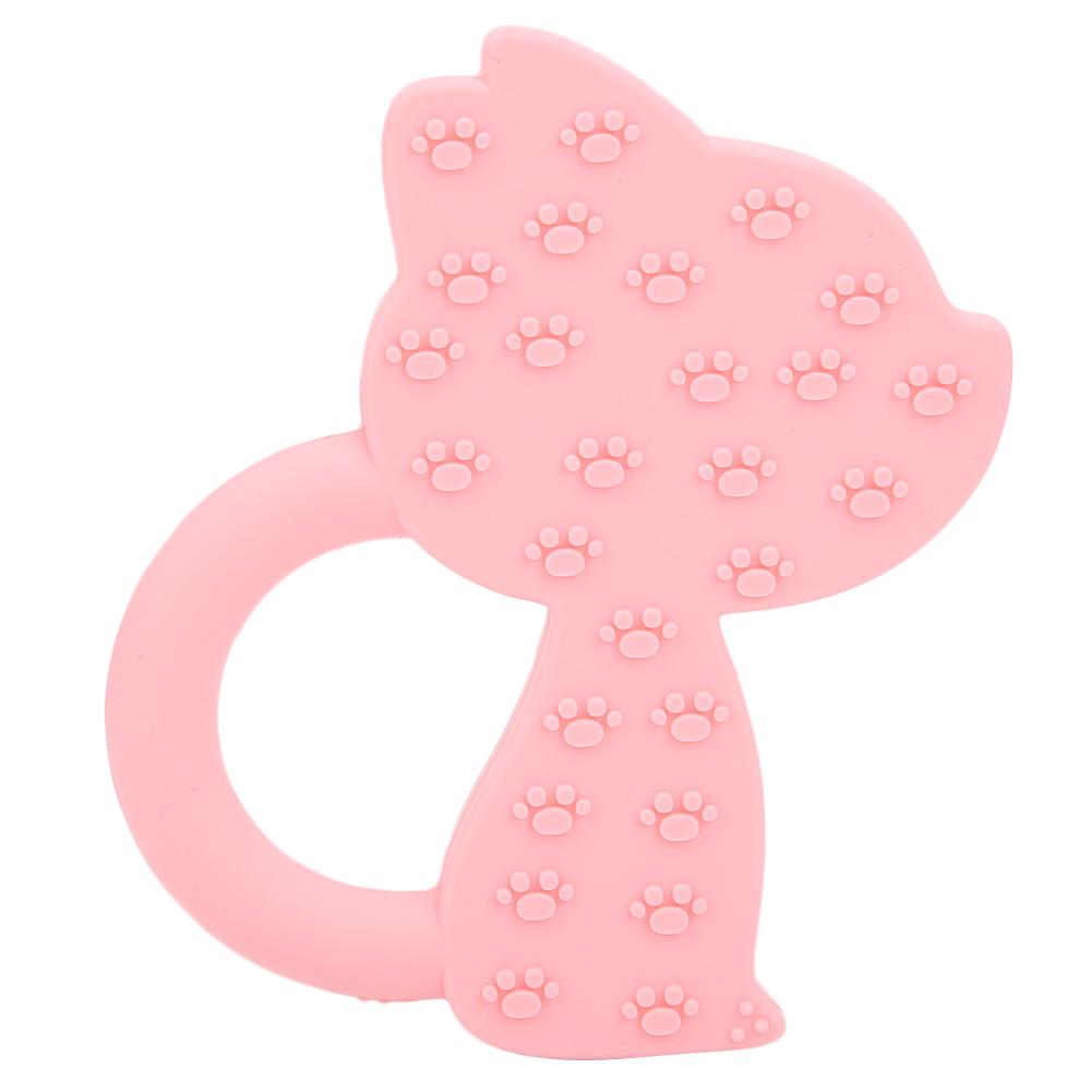 Baby Teething Toys Cute Cartoon Animal Shape Silicone Teether for Baby Kid ChildrenPink