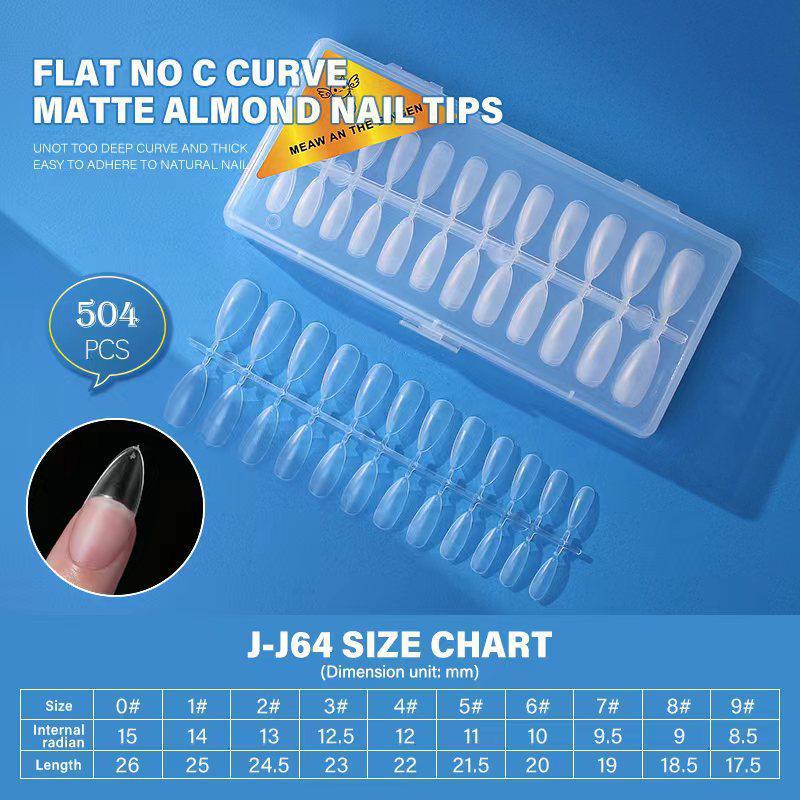 Dual-Use Seamless Transparent Frosted Nail Tips - Extendable Flat/Arc Design