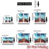 2D Flat Printing 2pcs Curtain Party Window Curtains Sailing Ship Deck Digital Printed Polyester Drapes Birthday Party for Living