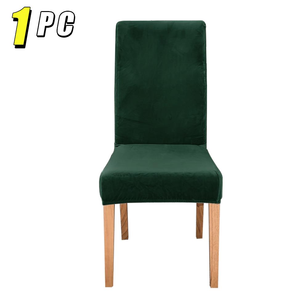 1/4pcs Velvet Chair Covers Dining Room Elastic Soft Seat Cover Solid Color Dustproof Furniture Protector Restaurant Banquet Home