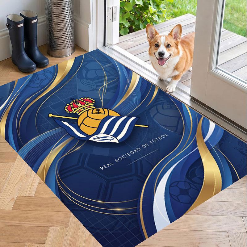 Soft Floor Carpet Real Sociedad FC Pattern Area Rug Decorative Mat For Home Room Decoration