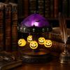 Niche Gothic Home Accents Halloween Ghost Carousel Lights, Stained Glass Night Light with Retro Copper Creative Projection Base, USB Rechargeable