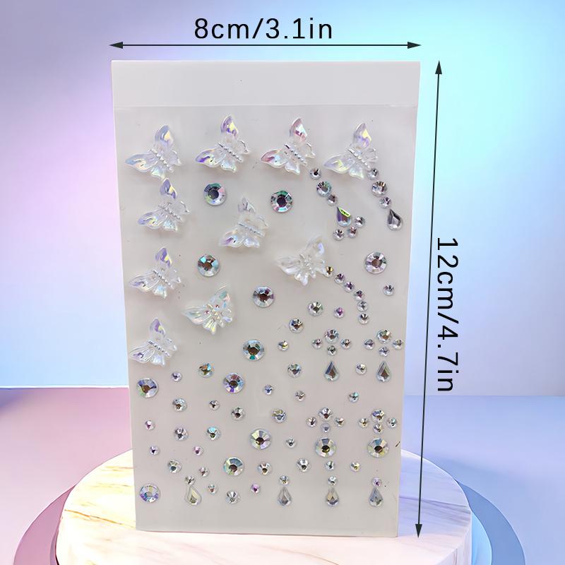Colorful Butterfly Shell Face Decoration Diamond Sticker Nail Drill Gemstone Stickers Stage Eye Drill Stickers Pearl Sticke