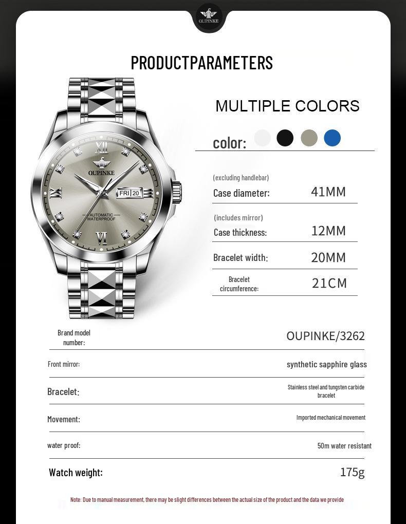 Oupinke High-End Men's Automatic Mechanical Watch - Premium Imported Movement