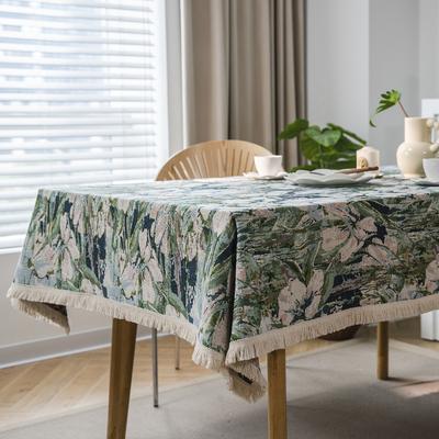 American Tablecloth Flower Jacquard Dining Table Cloth Bohemian