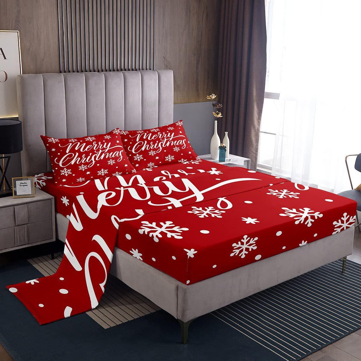 Набор постельного белья из четырех предметов с рождественским узором, украшение для спальни, общежития 80*200*30cm