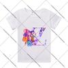 KPop Demon Hunters Child Pullover T-Shirt Cartoon Figure A-Z Letters Short-sleeve Summer Shirt Girl Cotton Casual Loose Clothing