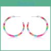 Vibrant Rainbow Acrylic Geometric Earrings Trendy Fashion Statement Jewelry