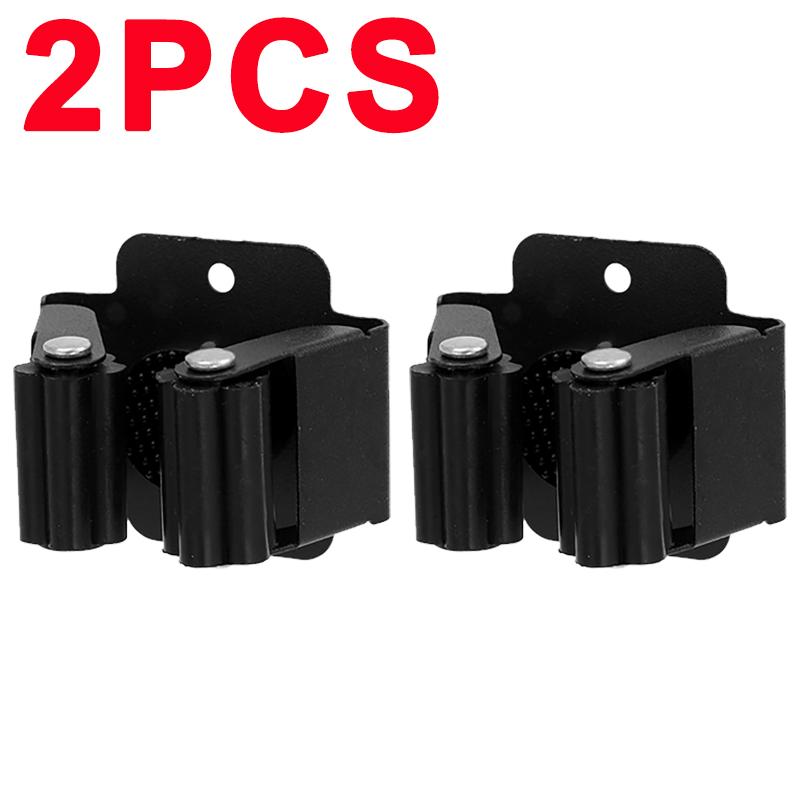 5/1Pcs Self-Adhesive Mop Holder Clips Stainless Steel Drilling Mop Broom Holder Rack With Screw Kitchen Bathroom Organizer Shelf