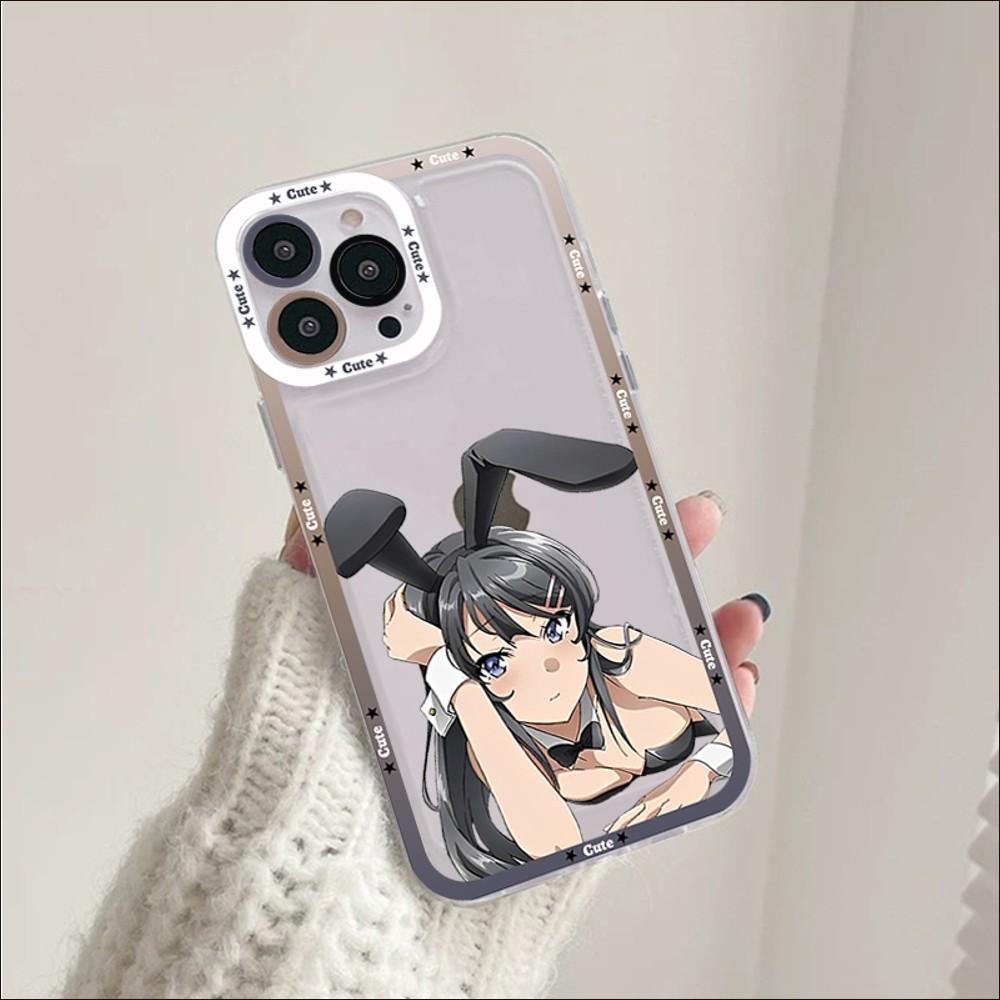 Anime Mai Sakurajima Phone Case For iPhone 14 13 12 11 Pro Max Mini X Xs XR 6 7 8 Plus SE 2020 Transparent Case