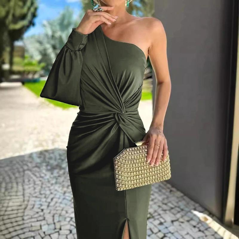 HNXC Women's Fashion Summer Spring Solid Color Print Casual Dresses